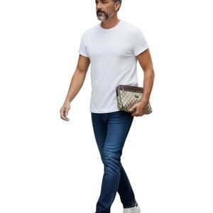 Authentic Gucci Supreme Brown And Beige GG PVC Leather Unisex Clutch Bag